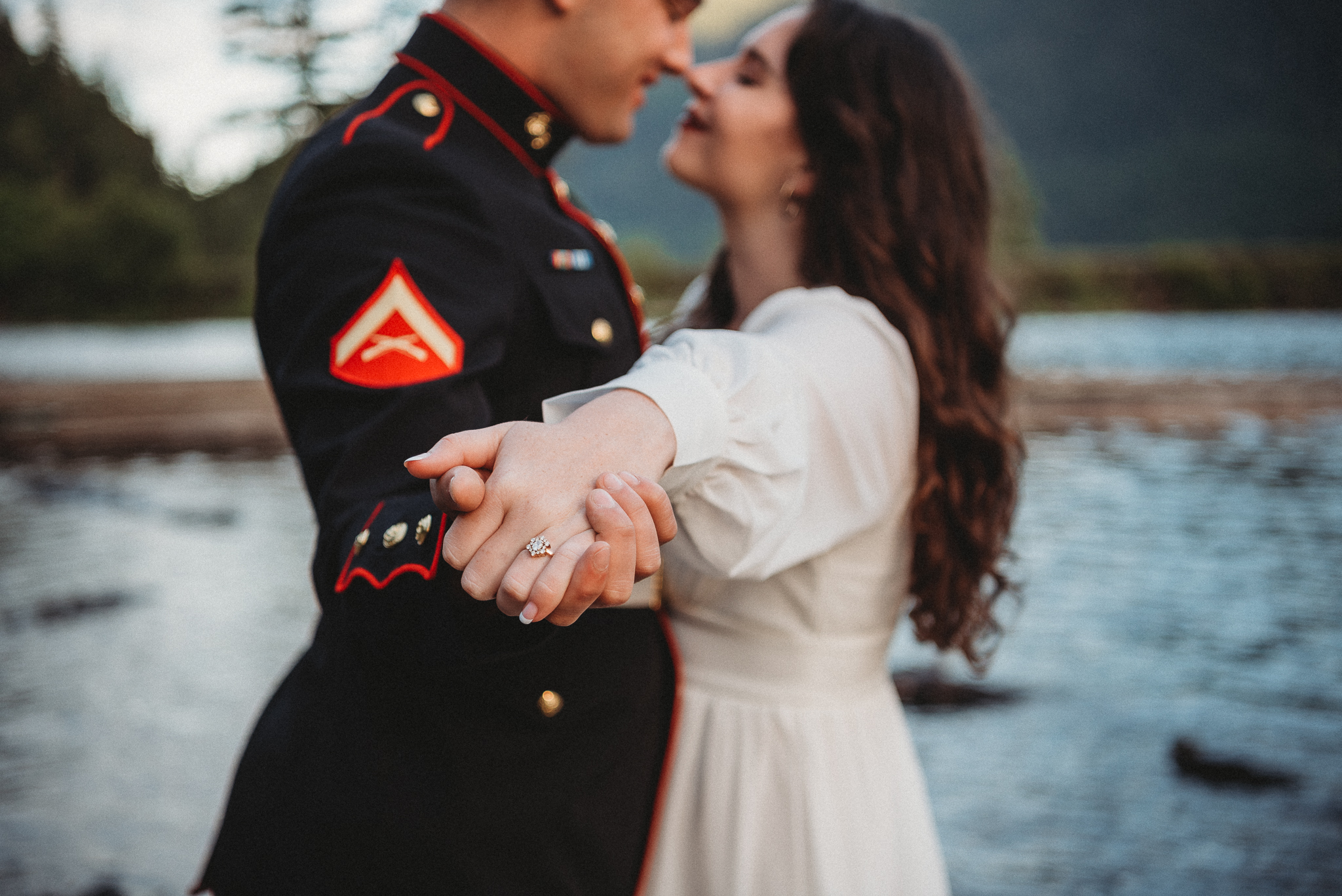 Lake Cushman, WA Engagement Photo, Caleo Photography, Washington and Florida Wedding Photographer, USMC 